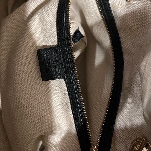 Gucci Soho Chain Zip Shoulder Bag Leather Large - Picture 11 of 13